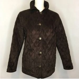 Lauren RL Quilted Button Front Coat - Size Large